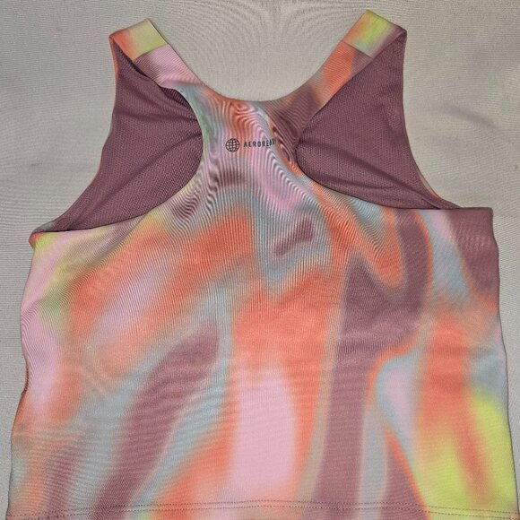 Adidas Girls' Allover Print Tank Bra Wonder Orchid, various sizes, NWT - Picture 4 of 8